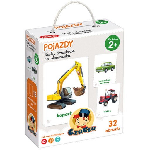 CzuCzu Obrázkové karty na šnúrke Vozidlá 2 roky+