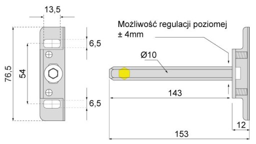 NEVIDITEĽNÝ KOLÍK NA UPEVNENIE POLICE 10 X 150 mm NEVIDITEĽNÁ KONZOLA