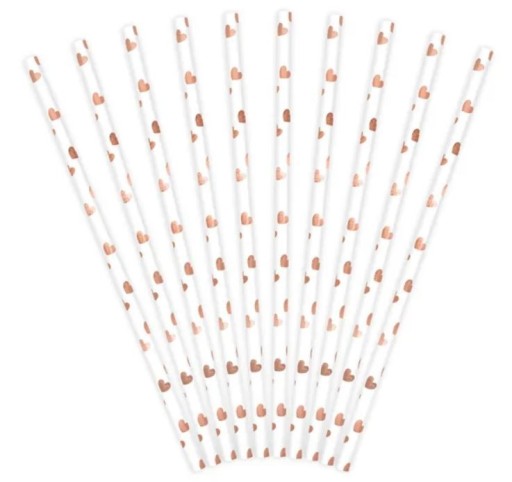PAPIEROVÉ SLIMKY Party Rose Gold Hearts 10 ks