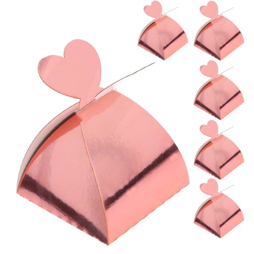 Darčeková krabička Darčekové tortové krabičky Sliepka svadobné Rose Gold