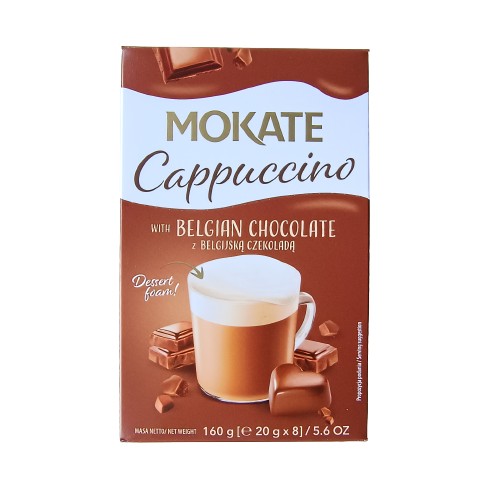 MOKATE CAPPUCINO BELGICKÁ ČOKOLÁDA 160g DÁTUM: 2025/06/02