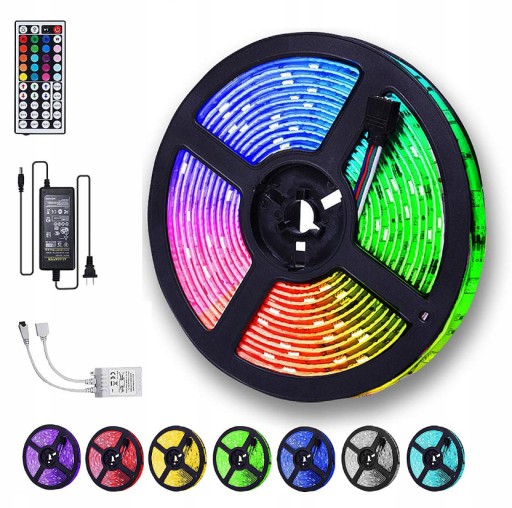 300 SMD LED PRUH VODODOLNÝ 5M RGB + SÚPRAVA DIAĽKOVÉHO OVLÁDANIA DARČEK VIAC FARBE
