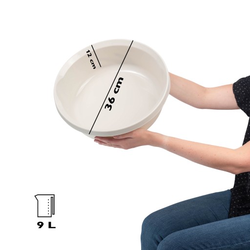 MISKA PLASTOVÁ 9L, okrúhla PAVEL, BIELA