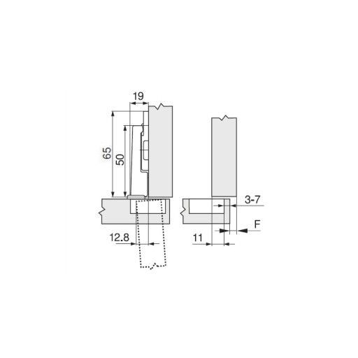 BLUM MODUL 95° pánt pre chladničku 91K9550