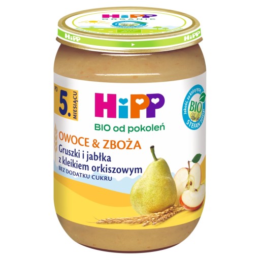 HiPP Hrušky a jablká, BIO špaldová kaša, 190g
