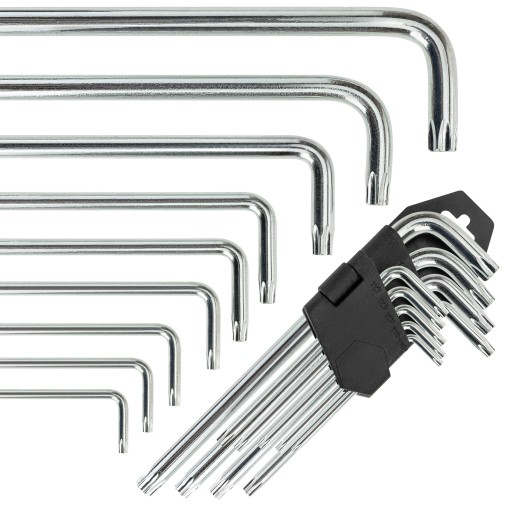 TORX KĽÚČE, TYP L, s otvorom T10-T50, 9 KS