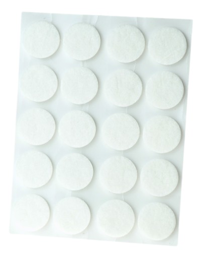 Plsťové podložky, priemer 20 mm, 80 ks, plsť na nábytok