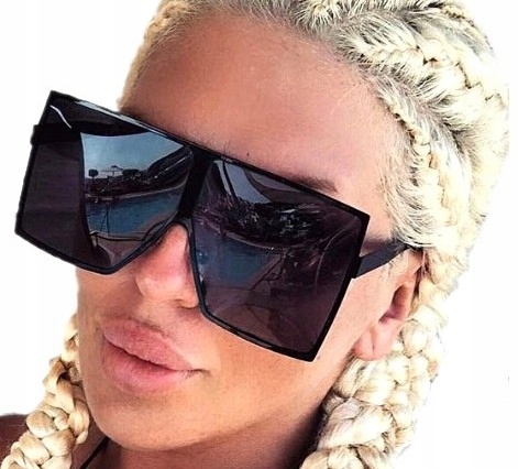VEĽKÉ DÁMSKE VINTAGE SLNEČNÉ OKULIARE Čierne štvorcové Glamour