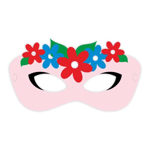 Papierová MASK FLOWERS lady SPRING PINK guma