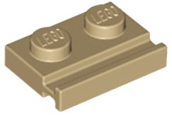 LEGO 1X2 S VODIČOM TMAVÁ BÉŽOVÁ 32028 - 2 KS.