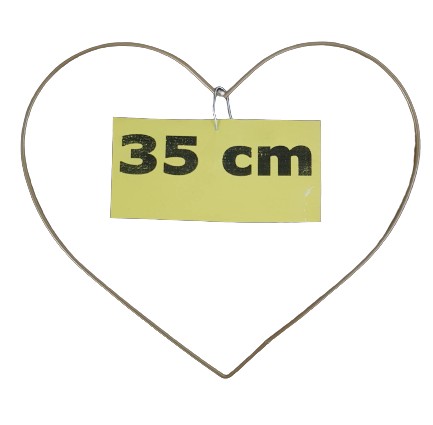 Kovové srdce MATNÉ ZLATÉ 35 cm - lapač snov