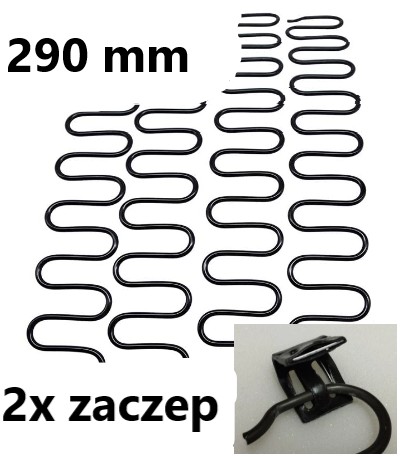 Vlnová pružina ZIG-ZAG A 290mm 1 ks posteľný gauč 2x Háčik ZADARMO 29 cm