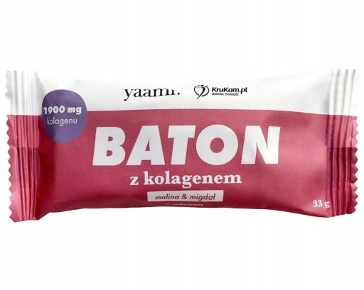 TYČINA LULLALOVE S KOLAGÉNOM V ČOKOLÁDE MALINY MANDLE 33 G BEZ CUKRU