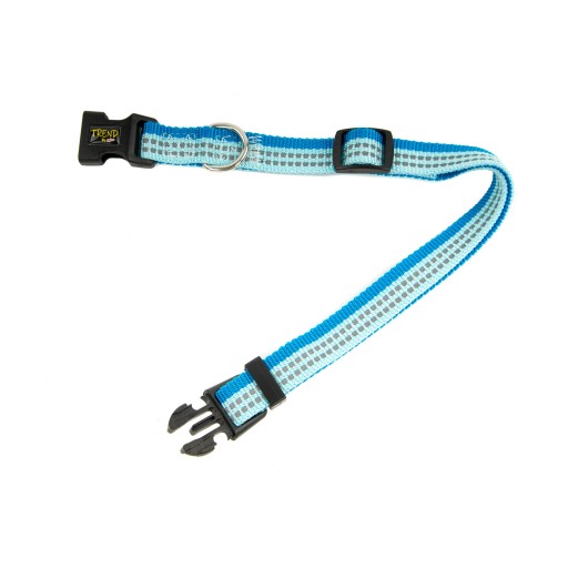 Obojok pre psa TREND STRIPE reflexný Modrý 25mm