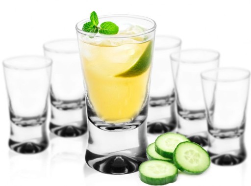 Poháre na vodku 25 ml, sada 6 kusov