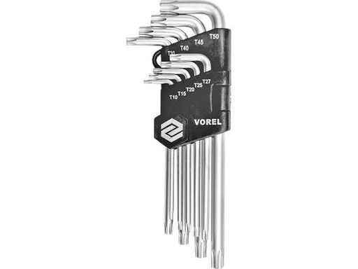 BEZPEČNOSTNÉ KĽÚČE YATO TORX 9ks. T10-T50 CR-V