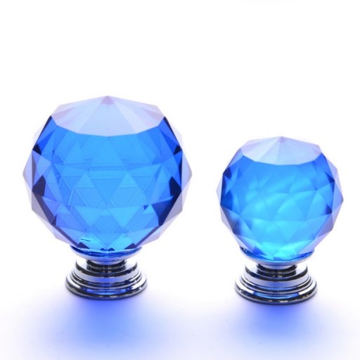 KRIŠTÁĽOVÝ NÁBYTOK Úchytka 30mm BLUE CRYSTAL glamour