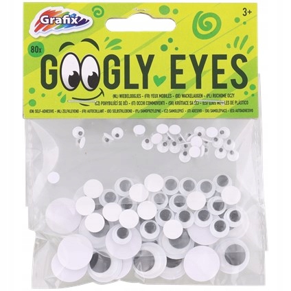 POHYBLIVÉ OČI, SAMOLEPIACE OČI NA DEKORÁCIU MASKOTA, 80 KS