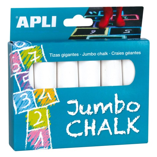 Biele kriedy Jumbo Apli Kids - 6 kusov