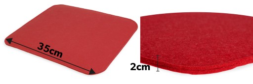 VANKÚŠ NA KRESLO 35x35 Z DEKORATÍVNEHO Štvorcového PLSTIČE, ČERVENÁ