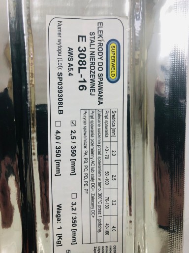 SUPERWELD Elektróda pre nerez INOX E308L 2,5 mm