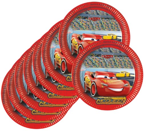 Papierové tanieriky Cars Cars 8 kusov Narodeninové