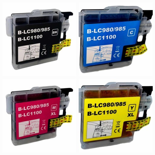 4x atrament pre Brother LC980 LC985 LC1100 DCP-J125 J140W DCP-J315W J415 515 KPL