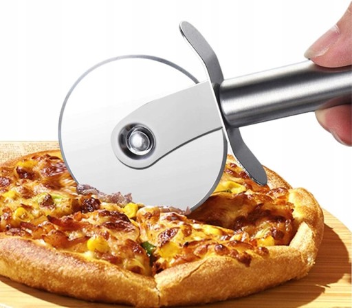 NÔŽ PIZZA KRÁJAČ KRUHÁ KOĽAJNIČKA NA REZANIE PIZZOVÉHO KOLESA OSTREJ OCELE