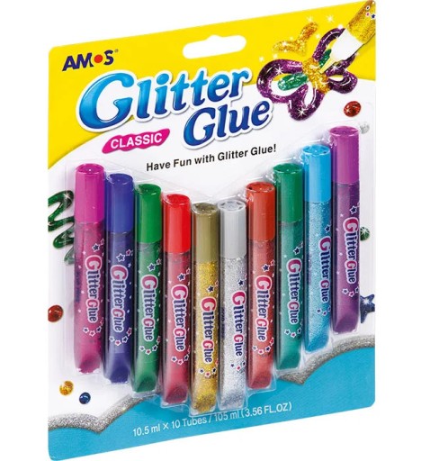 AMOS GCL10B10 glitrové lepidlo (10 farieb)