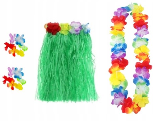 Havajská súprava SUKŇOVÝ NÁHRDELNÍK NÁRAMKY kvety ALOHA HAWAII kostým