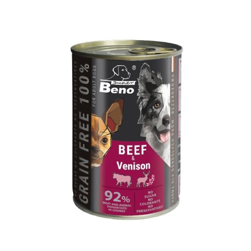 Super Beno Krmivo pre psov hryzenie v omáčke BEEF GAME 415g KONZERVY