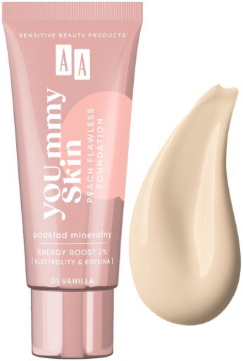 AA YOU.mmy Skin Peach Flawless Foundation 01 Vanilla