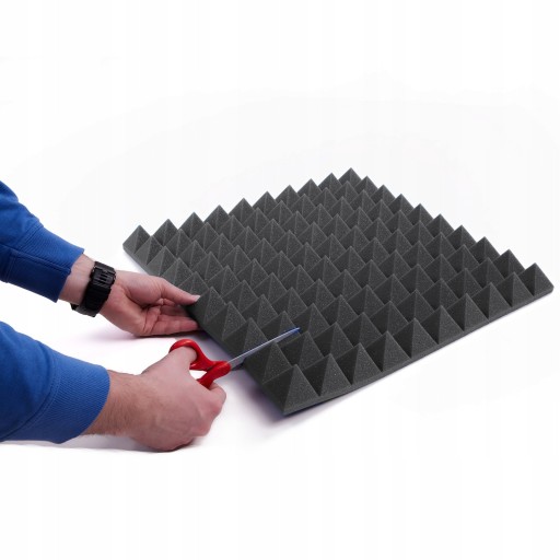 3D NÁSTENNÁ DEKORÁCIA PYRAMÍDA Štvorcová dekorácia šedé svetelné boxy do štúdiovej miestnosti