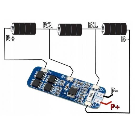BMS ochranná nabíjačka 3S 10A 12,6V Li-ion 18650 v1
