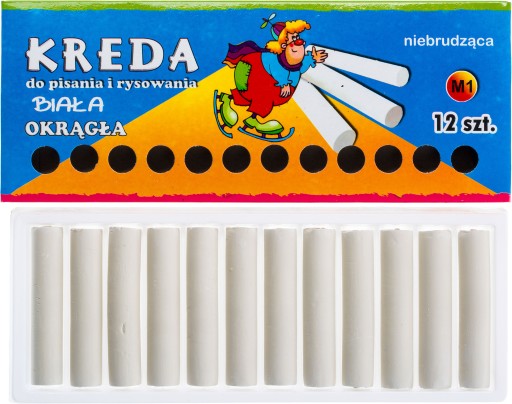 Okrúhla biela krieda, neznačkujúca, 12 ks