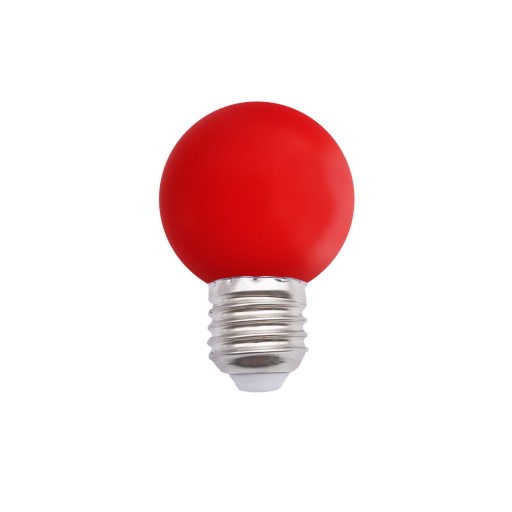LED ŽIAROVKA LED LAMPA 2W E27 ČERVENÁ DEKORATÍVNA GUĽA NA GALANDU