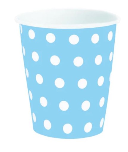 Papierové poháre 200 ml, 6 ks, modré poháre
