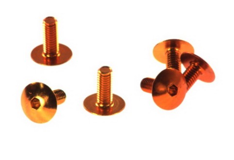 Hliníková skrutka pre kapotáž M5/30 ORANŽOVÁ