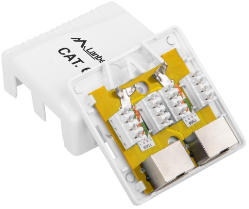 DVOJITÁ ZÁSUVKA RJ45 LAN CAT 6 NA POVRCHOVÁ MONTÁŽ