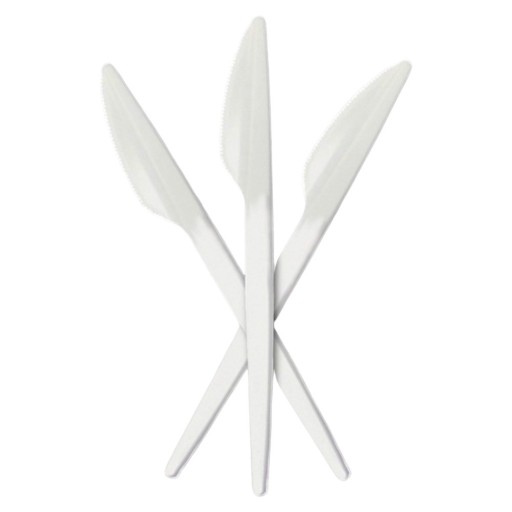 Plastový nôž biely 16cm 100 ks