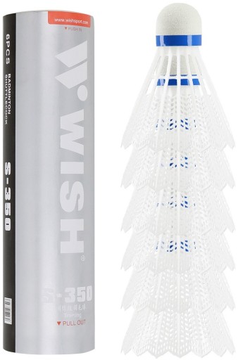 SET NYLONOVÝCH BOČIEK NA BADMINTON BIELY NYLONOVÉ BOČKY WISH 6 ks