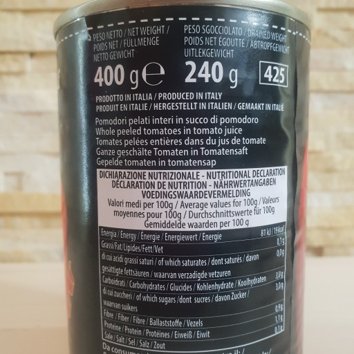 Originálne talianske paradajky, rezané bez šupky