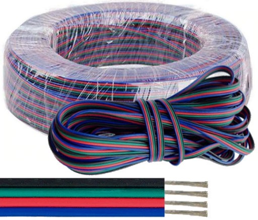 Kábel Stranded RGB 22AWG 1m 4x0,35mm LED pásik