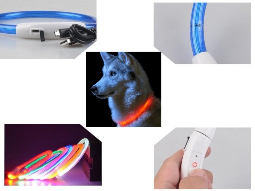 Led Usb obojok na nočné obojky pre psov do 70 cm mix farba nastaviteľný66/0550