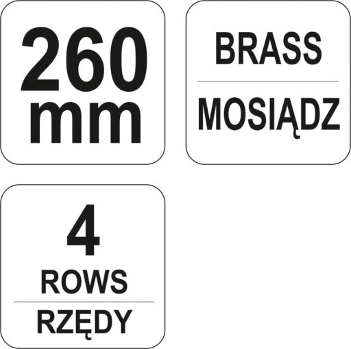 Drôtená kefa, mosadzný drôt, 4 rady, plastová rukoväť YT-6344 YATO