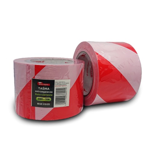 VÝSTRAŽNÁ OZNAČOVACIA PÁSKA ČISTÁ BIELA ČERVENÁ 80 mm x 200 MB SILNÁ