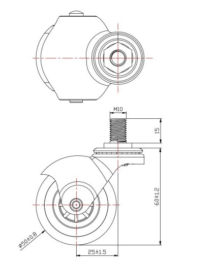 SADA NÁBYTKOVÝCH KOLIES S GUĽOVÝMI VALIČKAMI OTOČNÉ KOLESÁ GUMOVÉ KOLESÁ 50MM 60KG