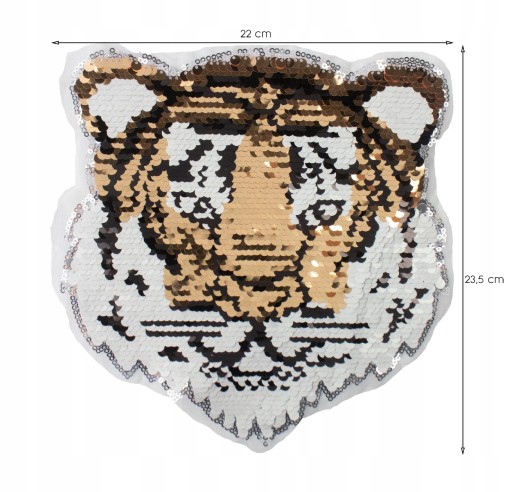 Náplasť Tiger Sequin Reverzibilná flitra Tiger