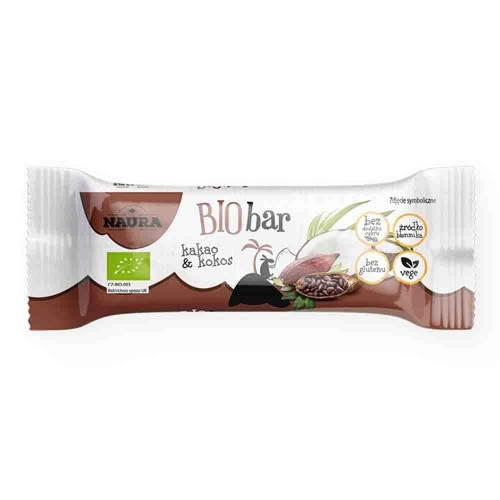 NAURA bio kakaová a kokosová tyčinka 35g