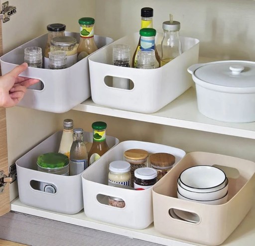 NÁDOBNÝ KOŠÍK JOY organizér na korenie 23x15,5x10 BIELY